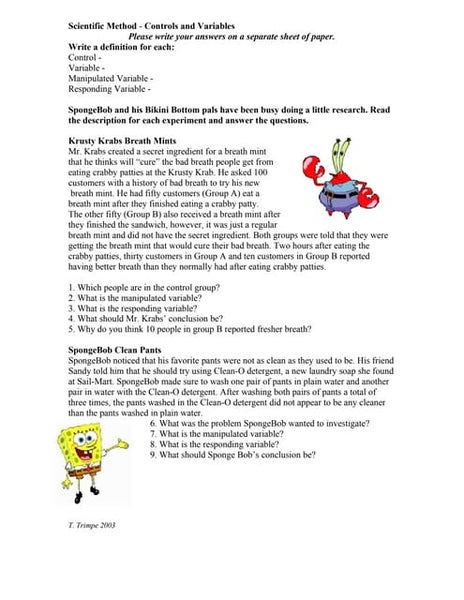 Bart Simpson Controls And Variables With Answers