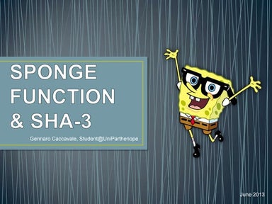 SHA-3, Keccak & Sponge function