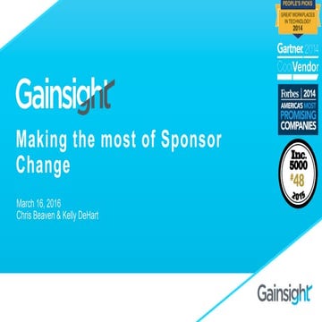 Making the Most out of Sponsor Change 