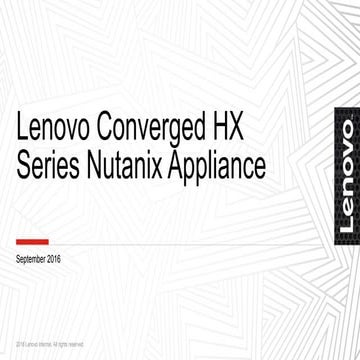 Lenovo Converged HX Series Nutanix Appliance