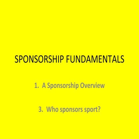 Sponsorship Fundamentals