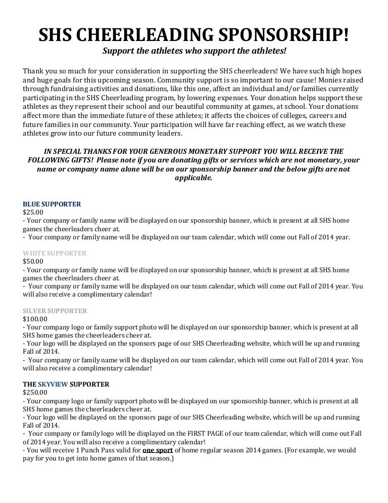 Sponsorship Letter