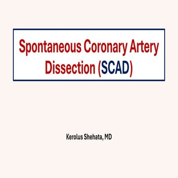 Spontaneous Coronary Artery Dissection (SCAD)