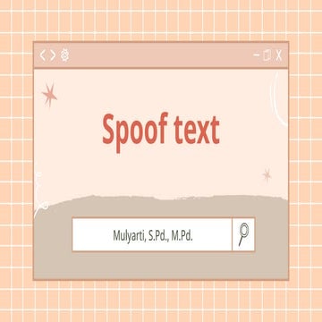 SPOOF TEXT for Reading material power point