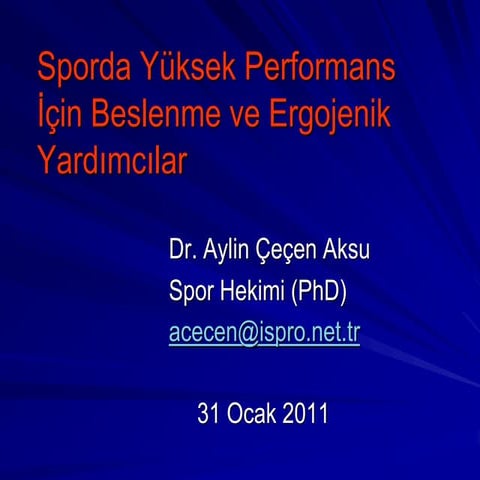 Sporda Yüksek Performans_İçin Beslenme Ve Ergojenik_Yardımcılarİlginizi C...