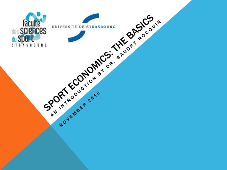 Sport Economics An Introduction (Nov 2016)