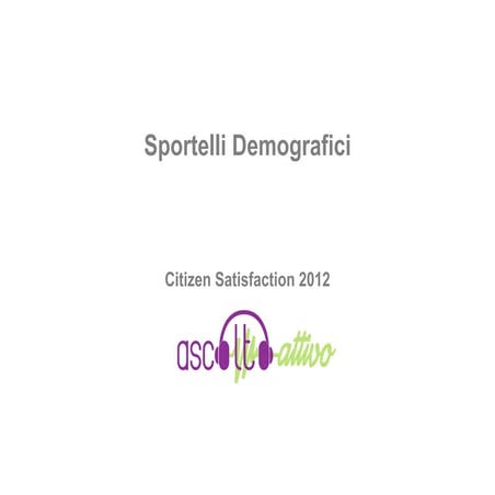 SPORTELLI DEMOGRAFICI report