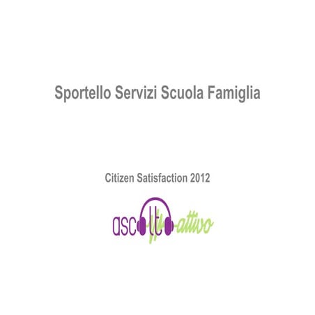 SPORTELLI SCUOLA-FAMIGLIA report