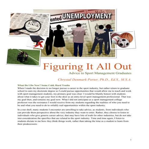 Figuring It All Out: Advice For Sport Management Graduates