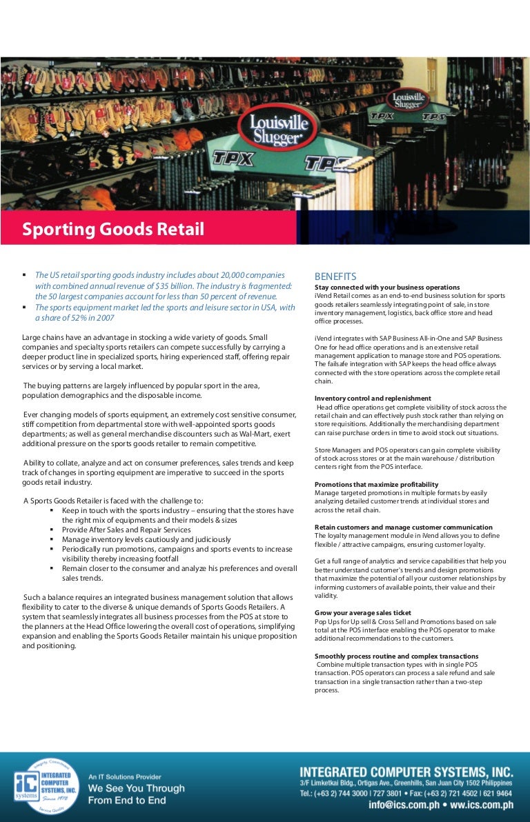 Industry Focus Sporting Goods Retail