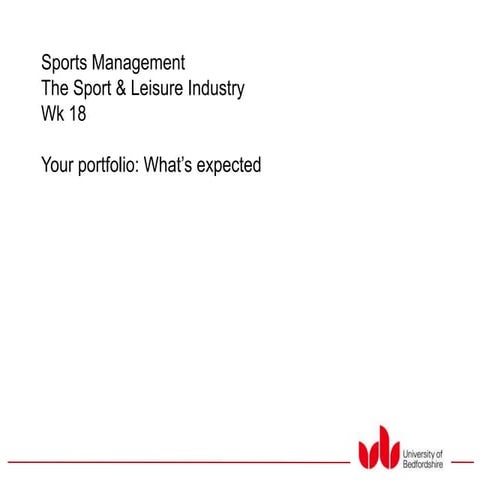 Sport Management - Sport & Leisure Industry - wk18 (Final Week!) - Your ...
