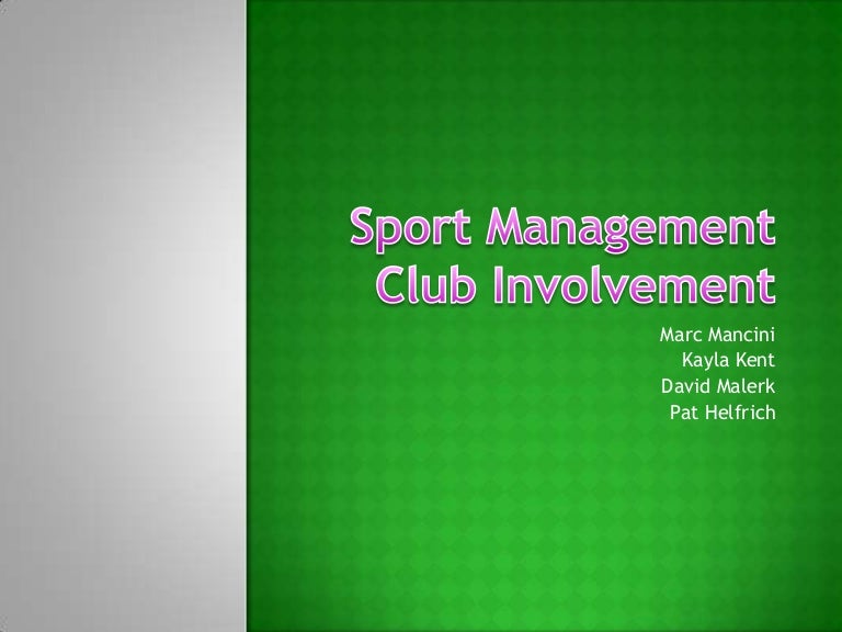 Sport Management Club Community Involvement