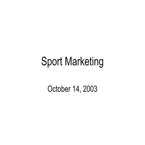 Sport Marketing (2003)
