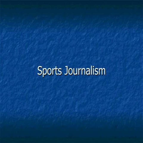Sports Journalism