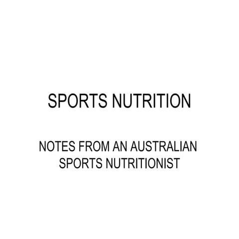 Sports Nutrition