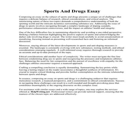 Sports And Drugs Essay.pdf