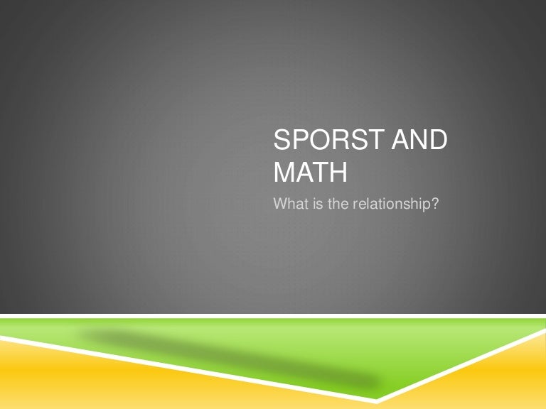 Sports and math
