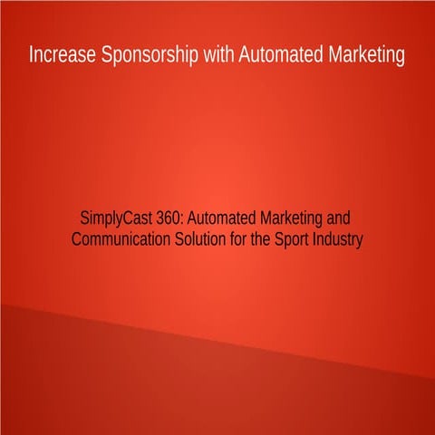 Automated Marketing Solution for the Sport Industry