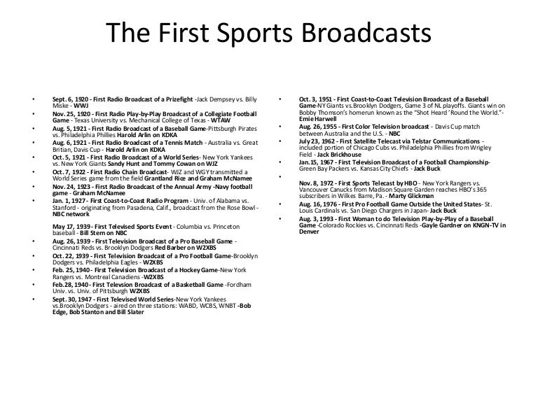 Sports broadcasting