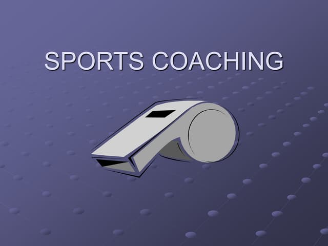 Sports coaching
