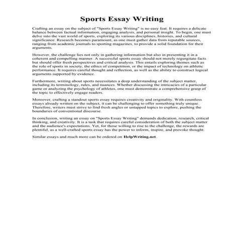 Sports Essay Writing. Essay On My Favourite Game Football For Class 7