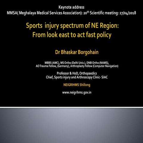 Sports injury epidemiology: Its Treatment and Prevention in the Northeast India 