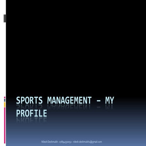 Sports management – my profile