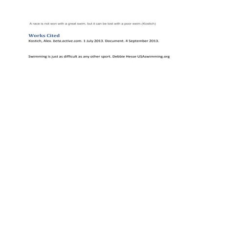 Swimming Research Paper | DOCX