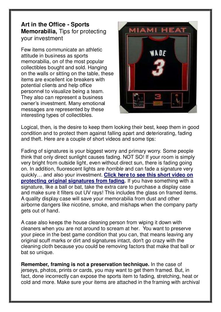Discover How To Protect Sports Memorabilia In The Office