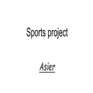 Sports project