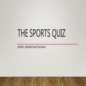 Sports Quiz - Quizweek 2017