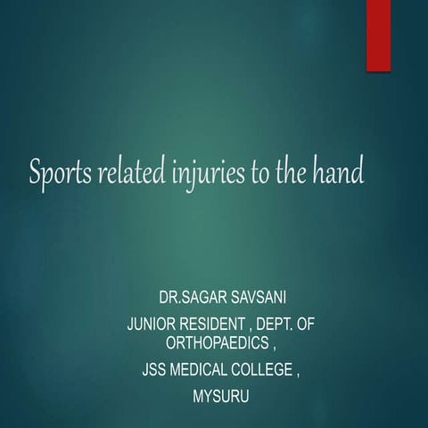 Sports related injuries to hand   sagar