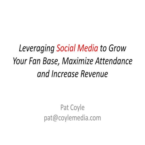 Sports Social Media Strategy