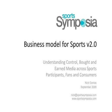 Sports Symposia - Business Model of Sport v2.0