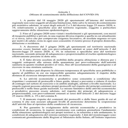 Spostamenti tra Regioni da 3 giugno, la bozza del nuovo decreto