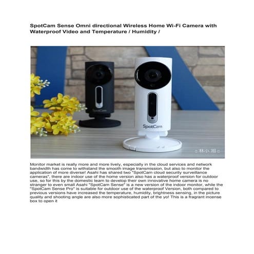 SpotCam Sense Omni directional Wireless Home Wi-Fi Camera with Waterproof Vid...