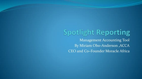 Spotlight Reporting - 25th November 2020