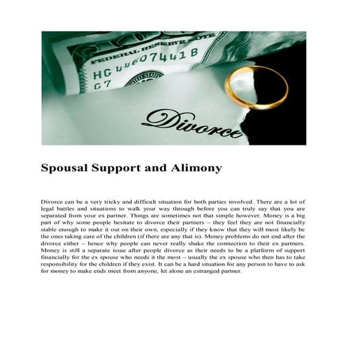WHAT YOU NEED TO KNOW ABOUT SPOUSAL SUPPORT | PDF