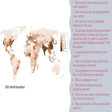 Topic: Population-Speaking Questions for Warm-ups