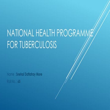 National Health Programe for Tuberculosis