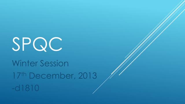 Spqc   winter session - darshan godhia