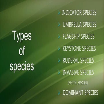 Types of species, umbrella, keystone | PPTX