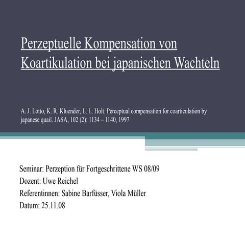 Sprachwahrnehmung bei wachteln