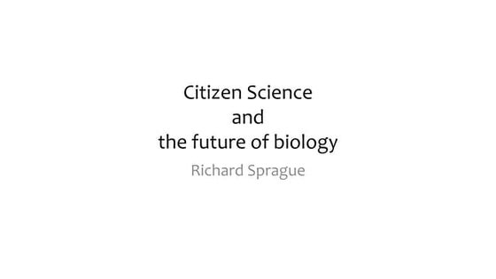 Citizen Science and the Future