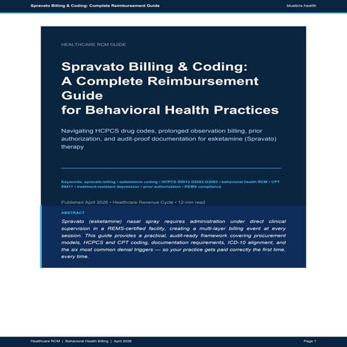 Comprehensive Spravato Billing & Coding Guide for Behavioral Health ...