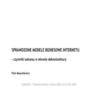 Sprawdzone Modele Biznesowe w Inter...