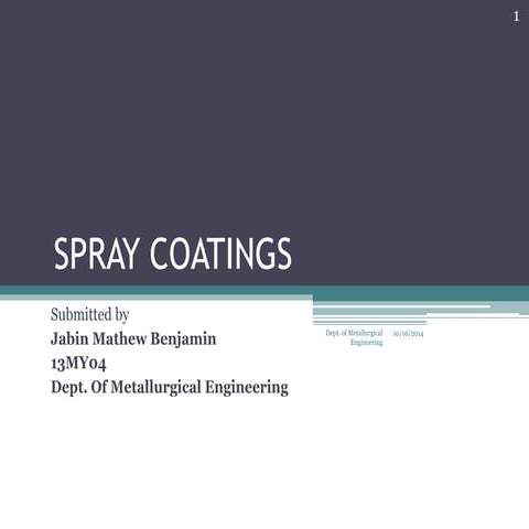 Thermal spray coating