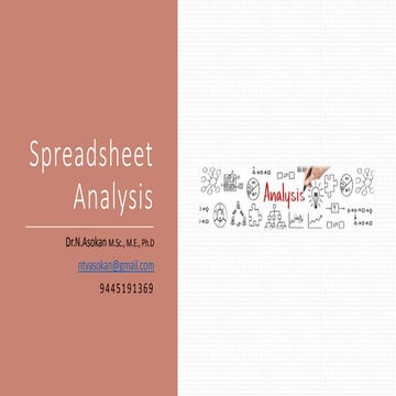 Spread sheetanalysis
