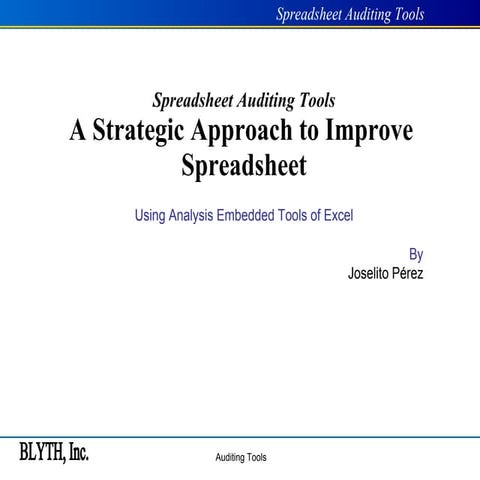 Spreadsheet  Auditing