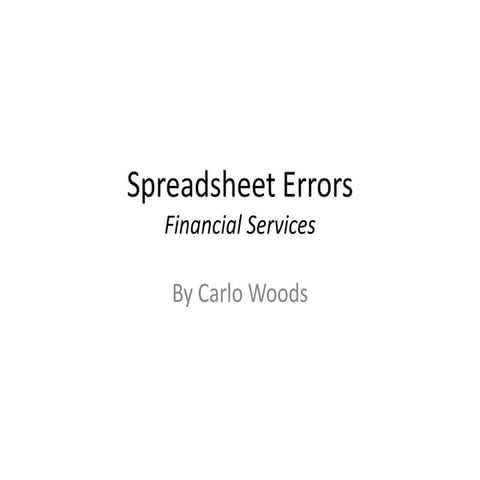 Spreadsheet Errors